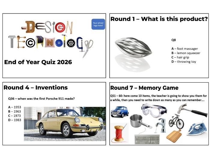 End of Year Quiz 2026 - Design Technology