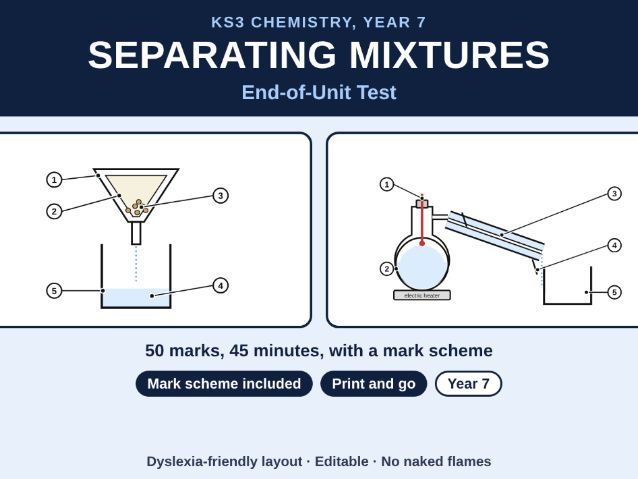 KS3 Chemistry Separating Mixtures Test