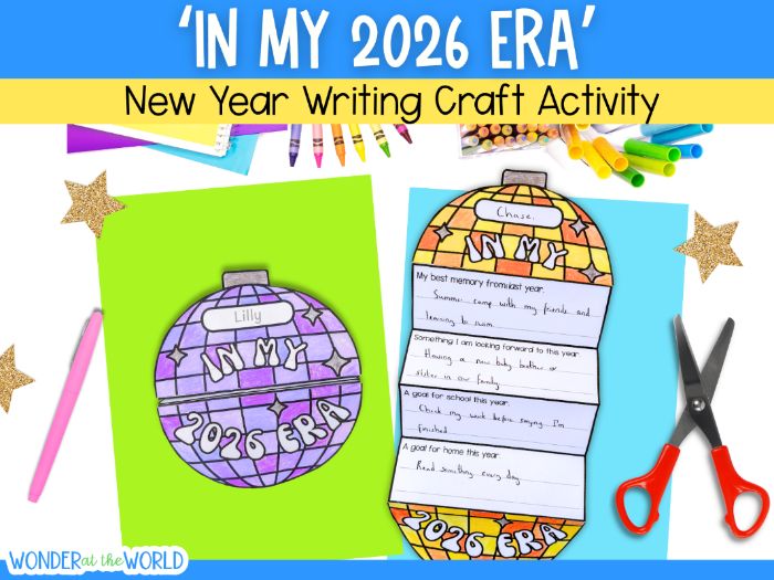 New Year in my 2026 era January writing craft activity KS2