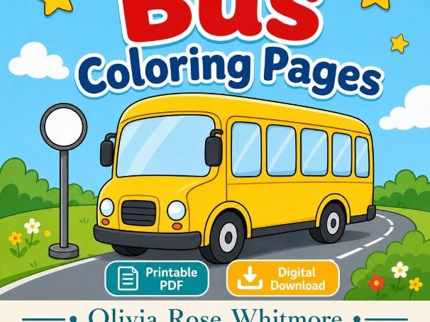 Bus Coloring Pages | Bus Coloring Pages | Printable PDF | Digital Download