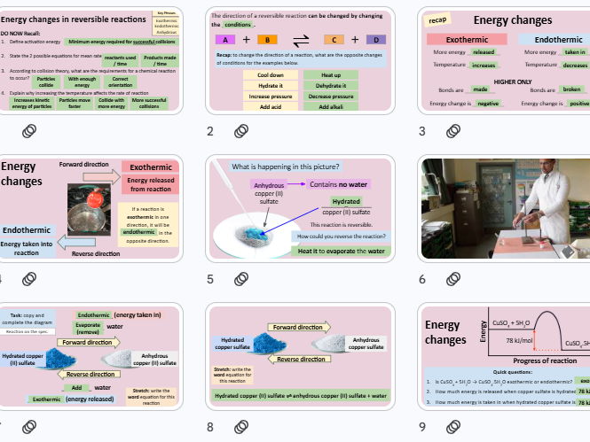 Energy changes in Reversible Reactions: GCSE Chemistry C6