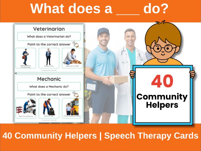 Community Helpers – What Do They Do? | Speech Therapy & Special Education Worksheets