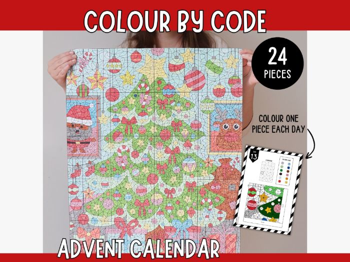 Advent Calendar for Kids - Colour by Code