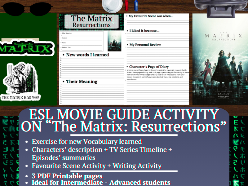 ESL Movie Guide Worksheets on "The Matrix: Resurrections"