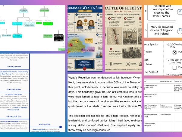 KS3/Common Entrance Making of the UK/KS4 - Mary Tudor and Wyatt's Rebellion Resource Pack