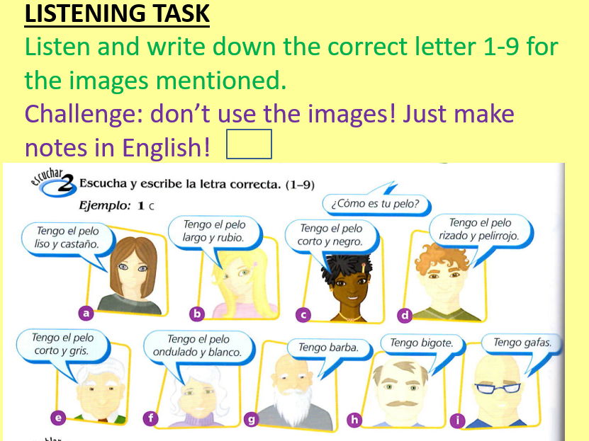 Descripciones - Physical Appearance and descriptions - Spanish KS2/3  - 2 lessons
