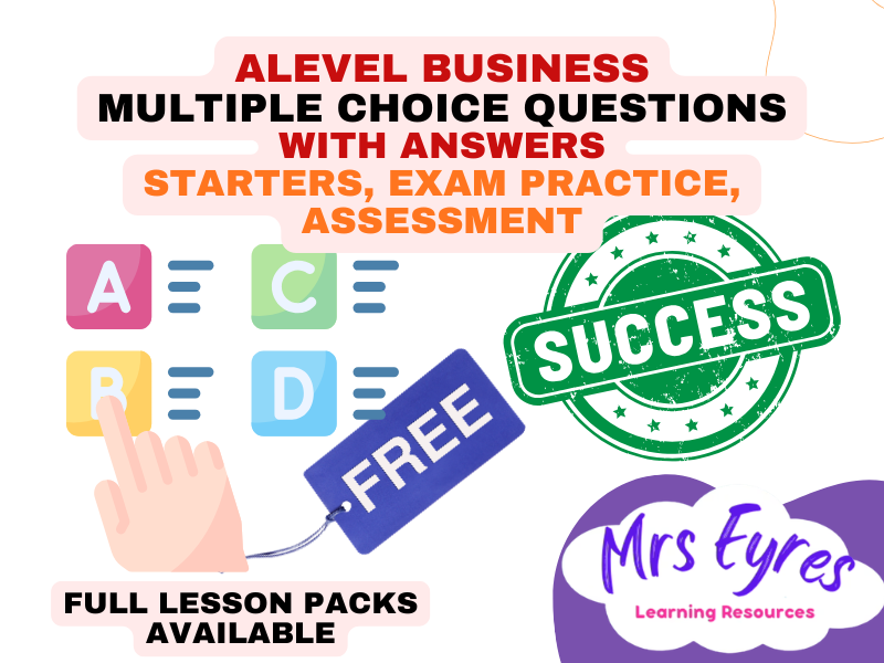FREE A Level Business Theme 1 Marketing MCQ Revision Pack | 240 Multiple Choice Questions