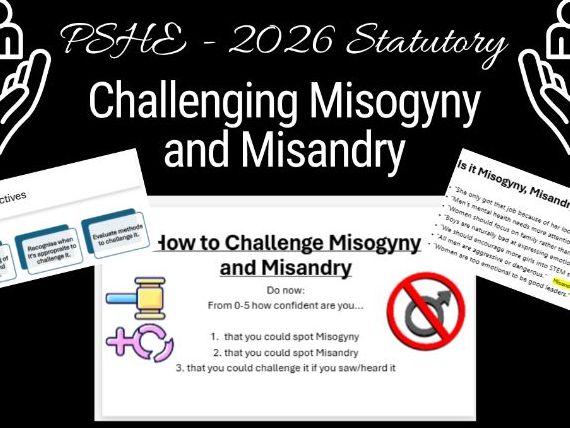 PSHE Challenging Misogyny & Misandry (Safeguarding & Respect Lesson)