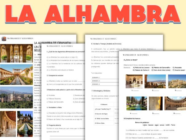 Spanish Culture: La Alhambra de Granada | Reading Comprehension Activity A2 - B1