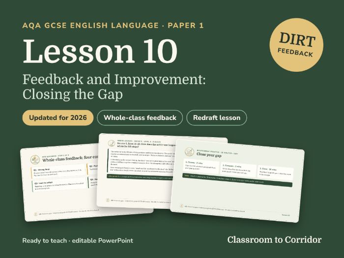 AQA GCSE English Language Paper 1 Section A Feedback & DIRT Lesson – Closing the Gap (2026)