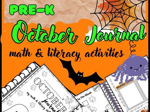 October Journal for Pre-K | Literacy & Math Activities