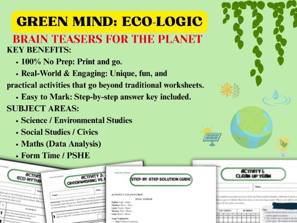 FREE Environmental Logic Puzzle | Green Mind: Eco-Logic (Years 9-13)