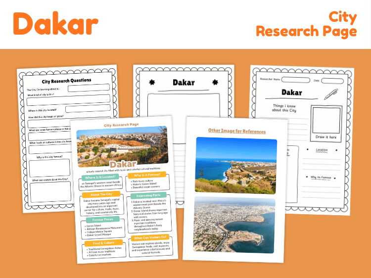 Dakar City Research Project | Geography & Culture Worksheets