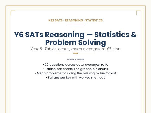 Reasoning Pack - Statistics Problem Solving