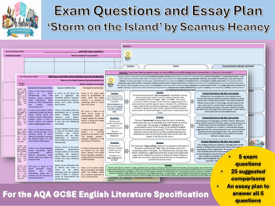 'Storm on the Island' GCSE Exam Questions and Essay Plan