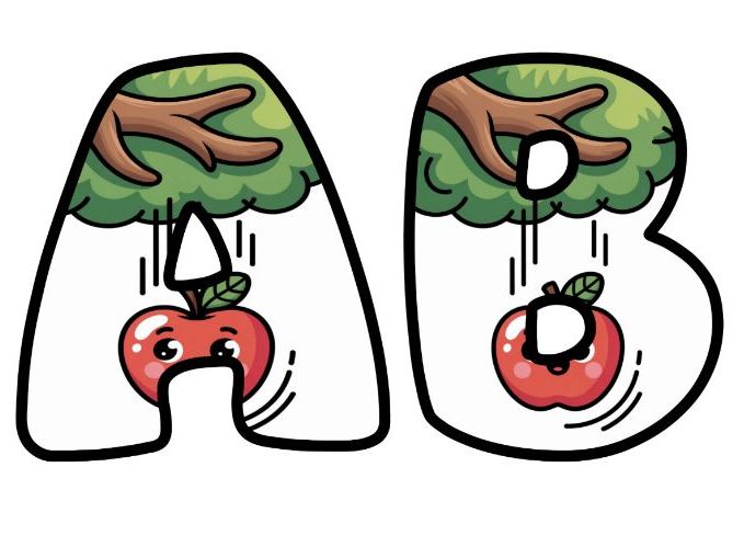 Isaac Newton Apple Tree Alphabet Lettering Set | Classroom Display | Upper & Lowercase, 0-9