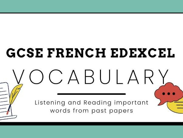 GCSE Edexcel French Vocabulary Revision