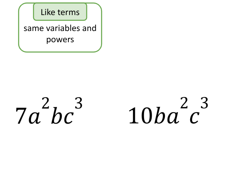 Like terms or Unlike terms fluency practice game