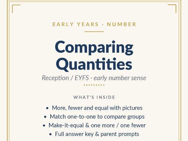 Comparing Quantities: More, Fewer and Equal