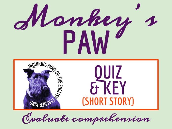 "The Monkey's Paw" by W. W. Jacobs Quiz and Answer Key | Guided Reading Worksheet