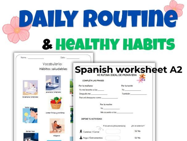 Spanish Daily Routine & Reflexive Verbs Worksheets | Rutina Diaria A2 Activities