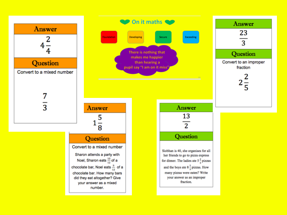 Mixed Number to improper fractions - Treasure Hunt