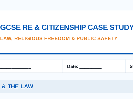 RE/Citizenship lesson resource. Religion and Knife crime