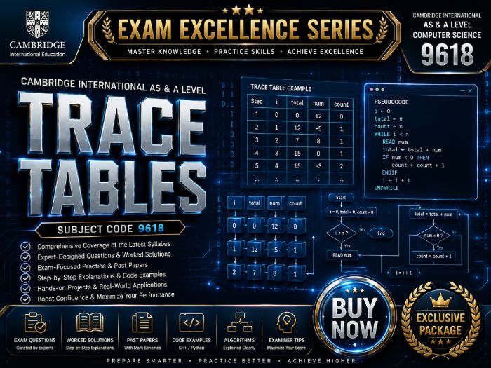 Cambridge AS/A Level 9618 Trace Tables | Exam Excellence Series