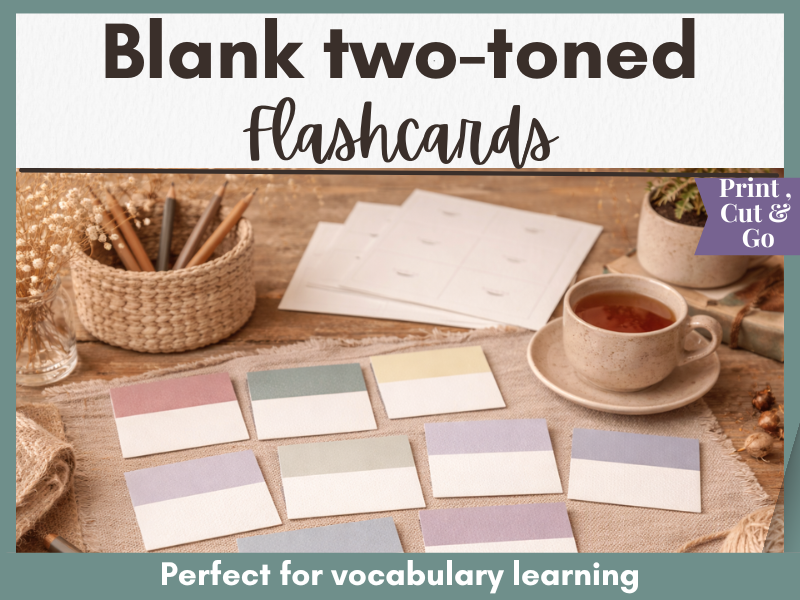 FlashcardsBlank Flashcards | Pastel Vocabulary Cards | Spanish, ESL, MFL | Print