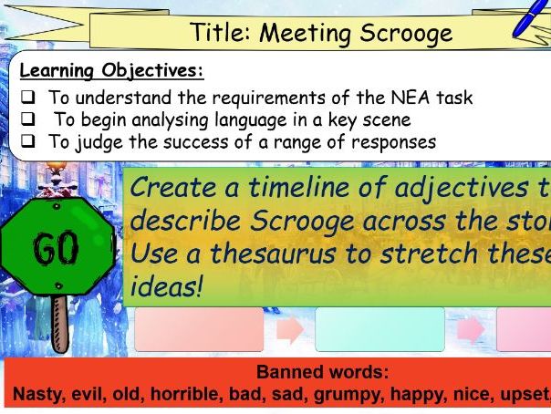 WJEC New GCSE English Literature and Language A Christmas Carol Unit 2 NEA scheme of work