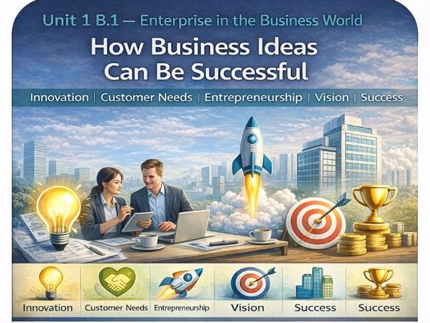 BTEC First Business Unit 1 | B.1 | How Business Ideas Can Be Successful | Lesson Pack