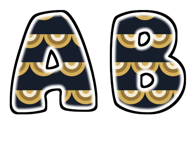 Art Deco Fans Glow Bubble Letters | Bulletin Board Letters | Classroom Display Pack