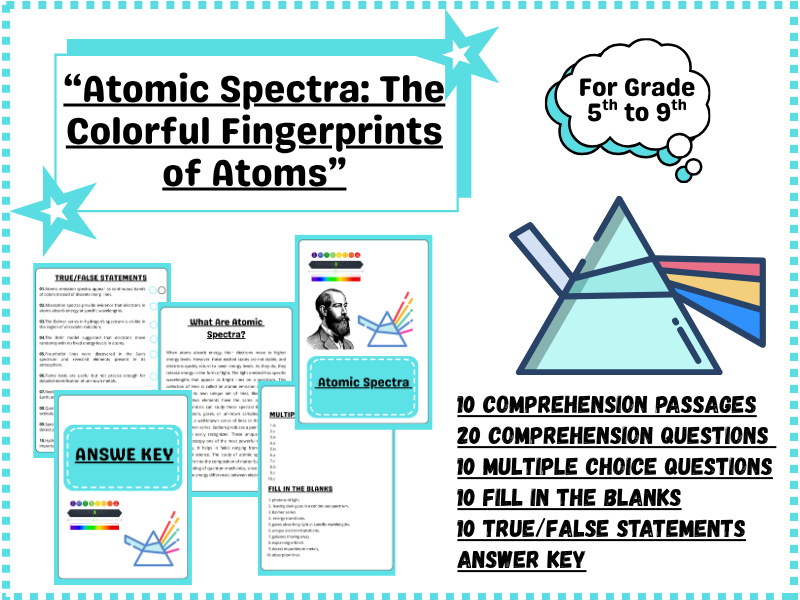 Exploring Atomic Spectra and the Colorful Fingerprints of Atoms for Grades 5-9