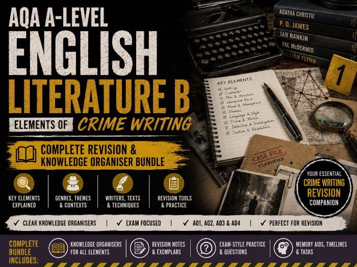 AQA A-Level English Literature B: Elements of Crime Writing Complete Revision Bundle