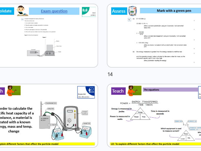 Specific heat capacity and states of matter Revision GCSE Combined Science AQA