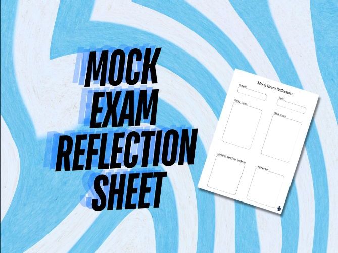 FREE Mock/Pre exam reflection sheet