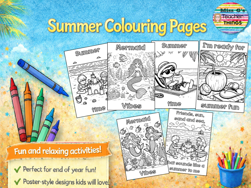Summer Fun Coloring Pages - Inspirational Classroom Decor - End of Year