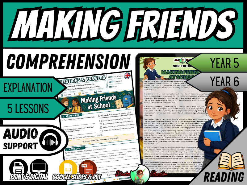 Making Friends at School | Back To School | Reading Comprehension | Year 5&6