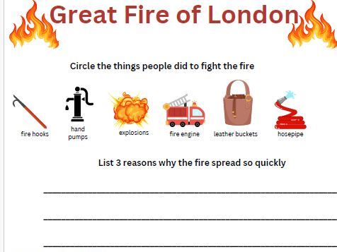 Great Fire of London & Gunpowder plot end of unit assessment