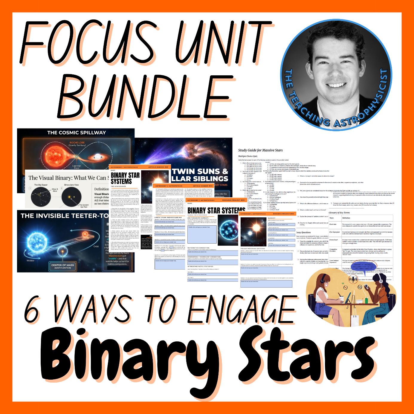 Binary Stars | Focus Unit Bundle | 6 Resources inc. Quiz | Space Science Set