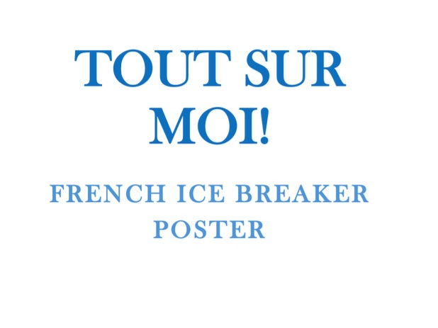 Tout sur Moi - All about Me_First Day French handout