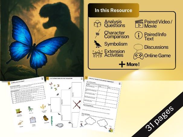 A Sound of Thunder - Ray Bradbury - 7 Day Teaching Unit - Worksheets, Games, More