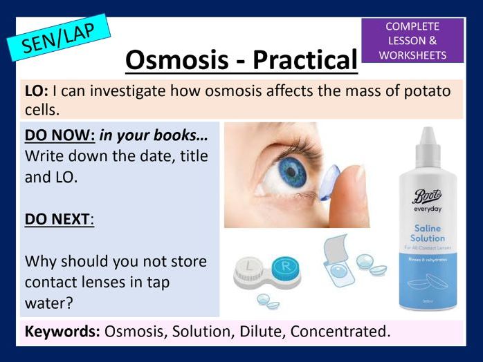 Year 10 - Osmosis Practical - SEN