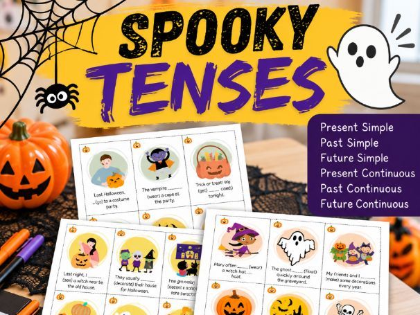 Spooky Tenses: A Halloween Adventure with Simple and Continuous Tenses.