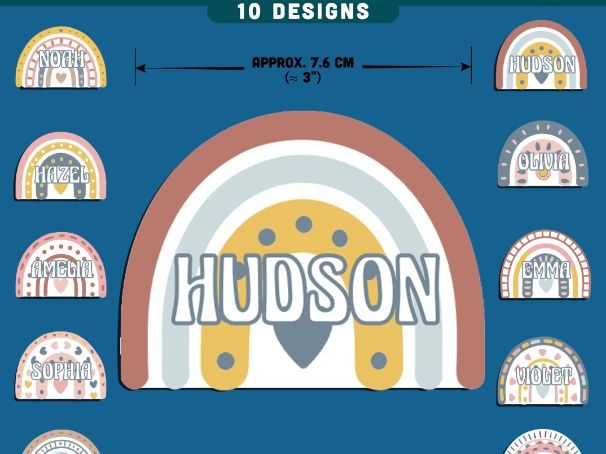 Boho Rainbow Name Tags, Editable Locker & Cubby Labels, Printable Classroom Organization