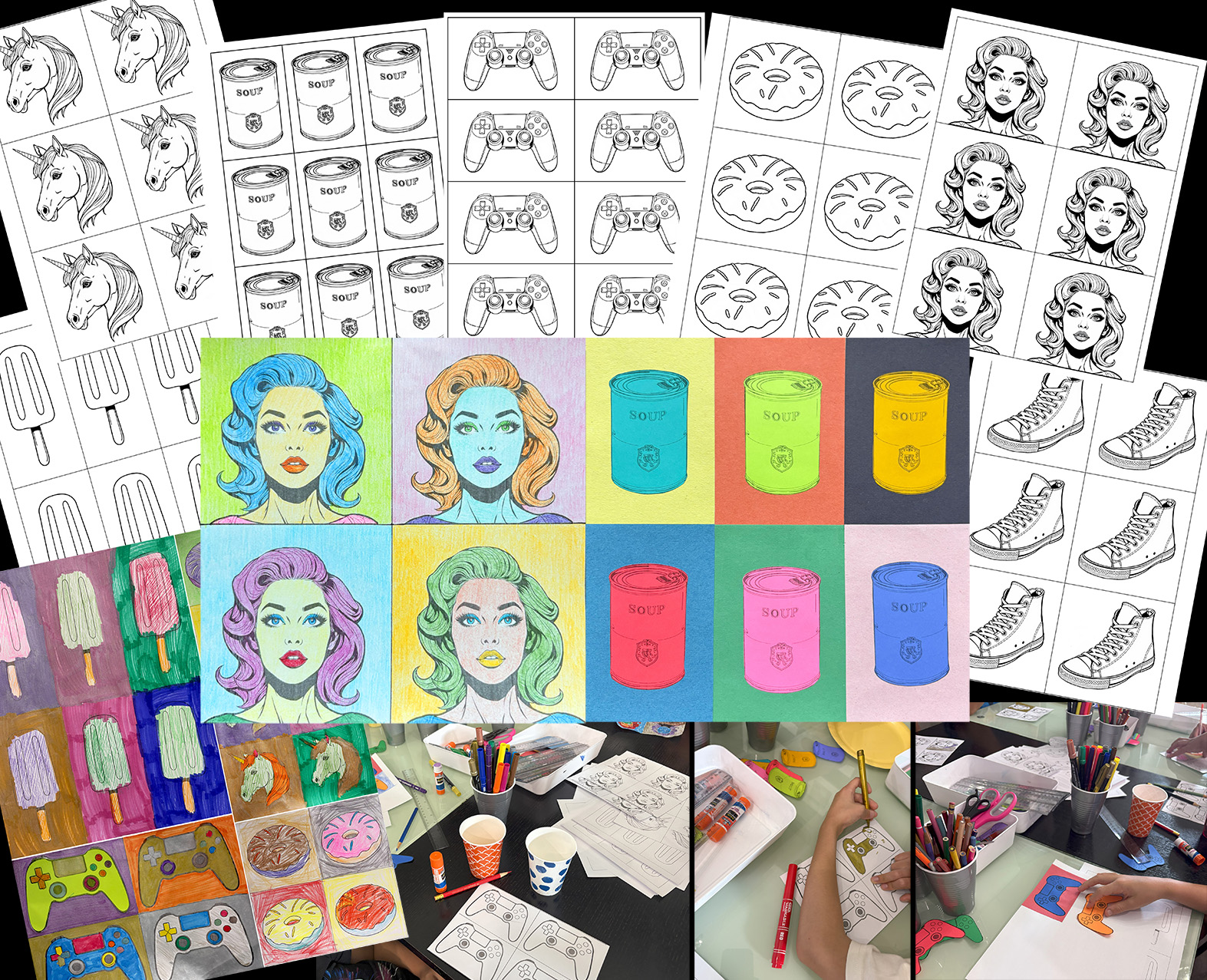 Andy Warhol Pop Art Project for Kids, Printable Templates, No-Prep Art ...