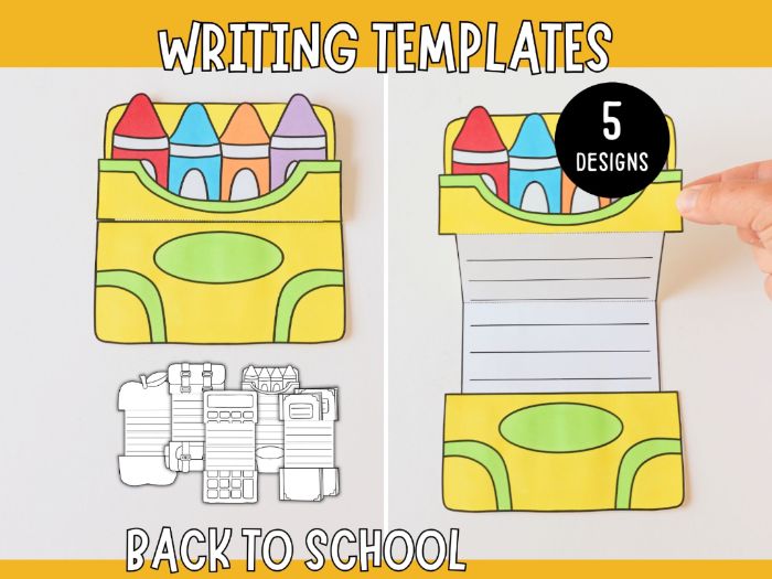 Back to School Writing Templates - Foldable Craft for Kids