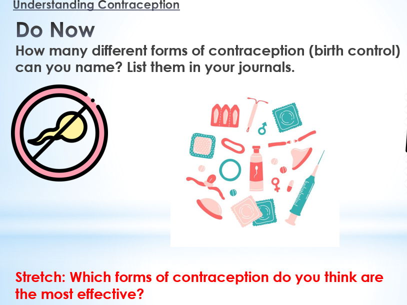 Contraception Lesson - KS3 and KS4