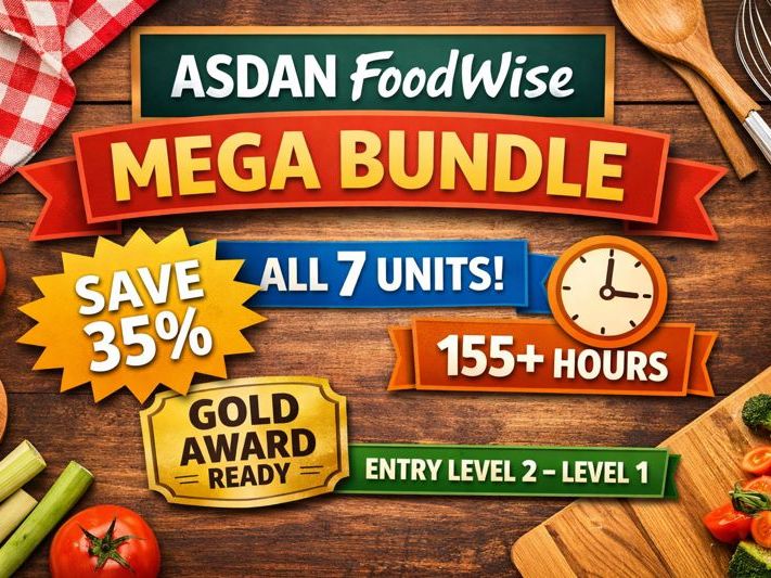 ASDAN FoodWise MEGA BUNDLE – All 7 Units | 6–14 Credits | Save 37% | Entry 2–L2