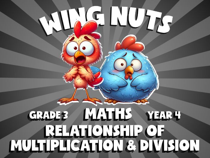 Relationship of Multiplication & Division WING NUTS Maths Game | No-Prep Year 4 Review Activity